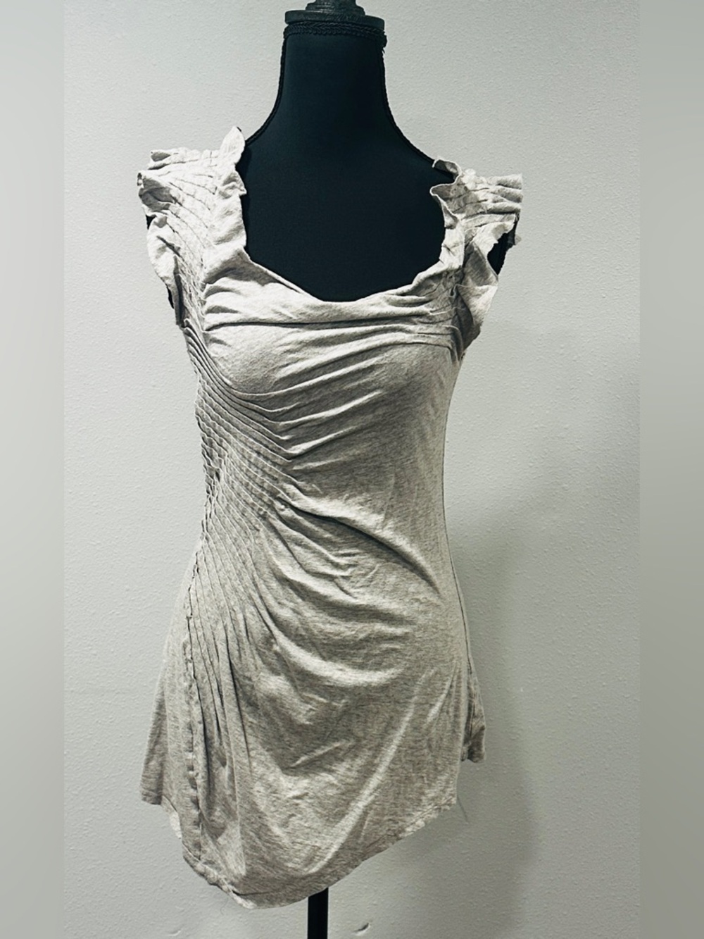 Casual Scoop-Neck Tank Tunic in Light Heather